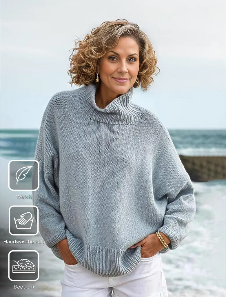 EcoExotica® - Unverwechselbarer schlichter Pullover mit hohem Halsausschnitt