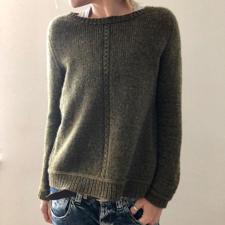 Naturlux® - Einfacher langärmeliger Pullover mit Rundhalsausschnitt