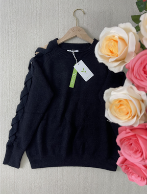 HerbstTrend® - Sexy einfarbiger Pullover mit langen Ärmeln