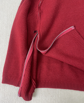 FallStil® - Roter einfarbiger Pullover mit hohem Ausschnitt