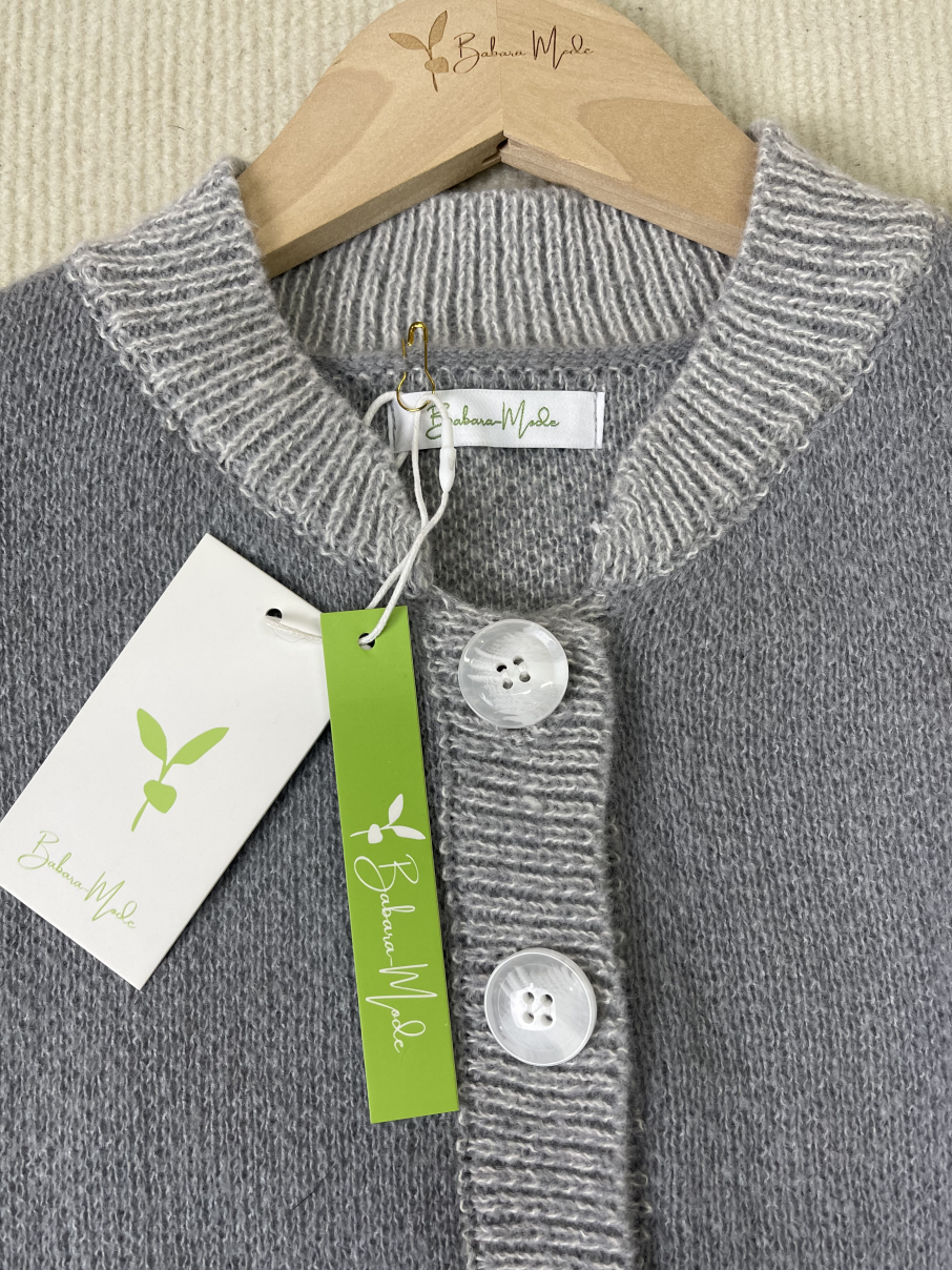 FallStil® - Einzigartiger einfarbiger grauer Pullover mit langen Ärmeln