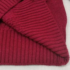 HerbstTrend® - Auffälliger roter einfarbiger Pullover mit langen Ärmeln