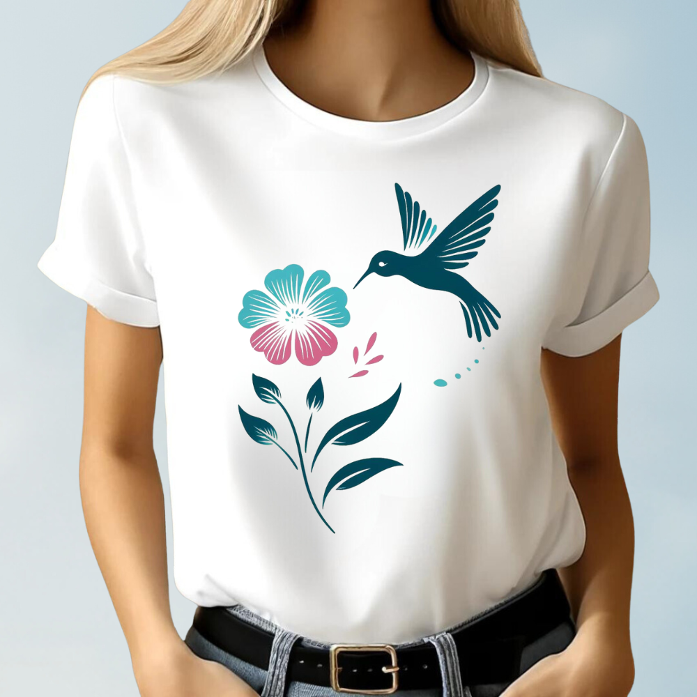 Kolibri und Blume T-Shirt