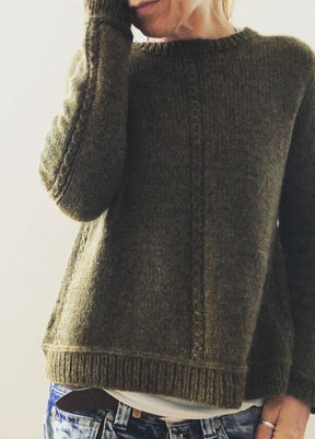 Naturlux® - Einfacher langärmeliger Pullover mit Rundhalsausschnitt