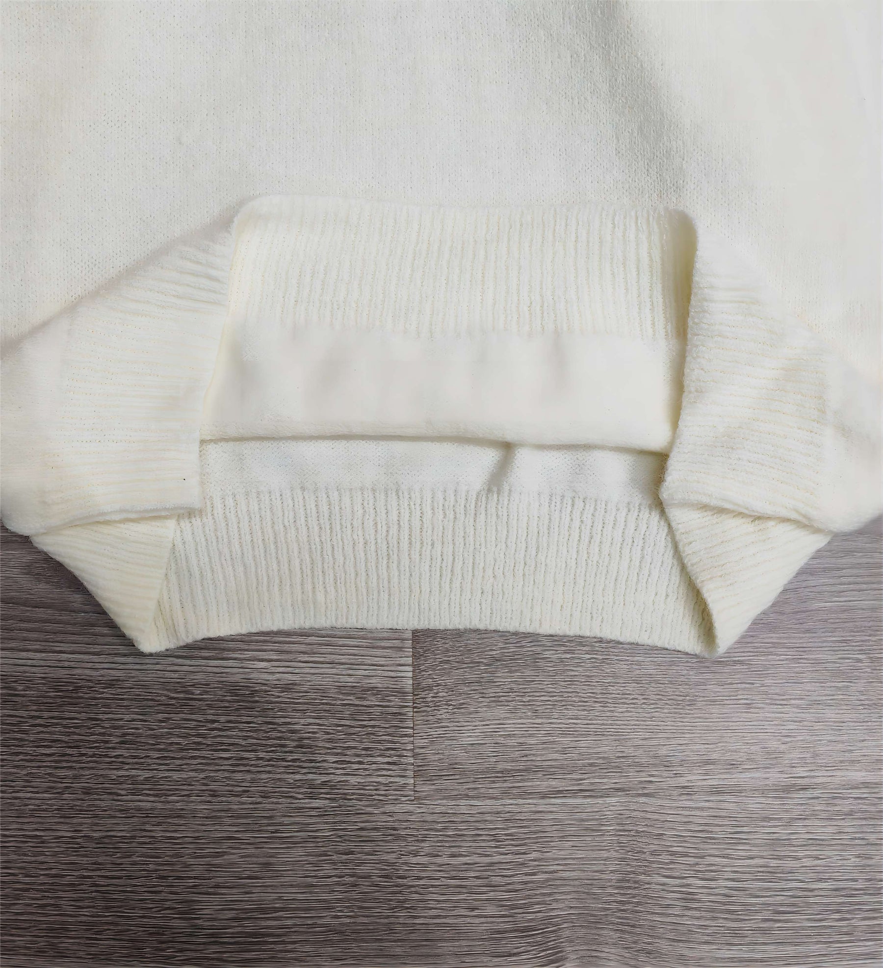 Naturlux® - Klassischer einfarbiger weißer Pullover mit Knopfleiste