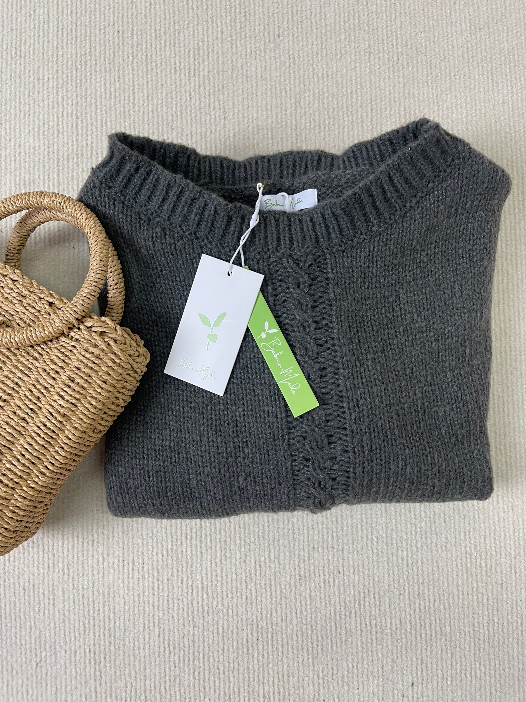 Naturlux® - Einfacher langärmeliger Pullover mit Rundhalsausschnitt