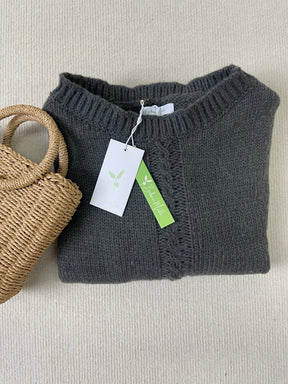 Naturlux® - Einfacher langärmeliger Pullover mit Rundhalsausschnitt