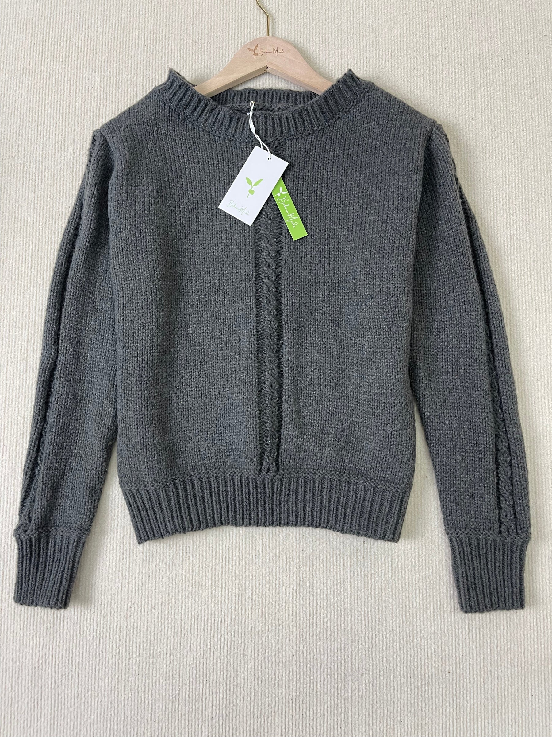 Naturlux® - Einfacher langärmeliger Pullover mit Rundhalsausschnitt