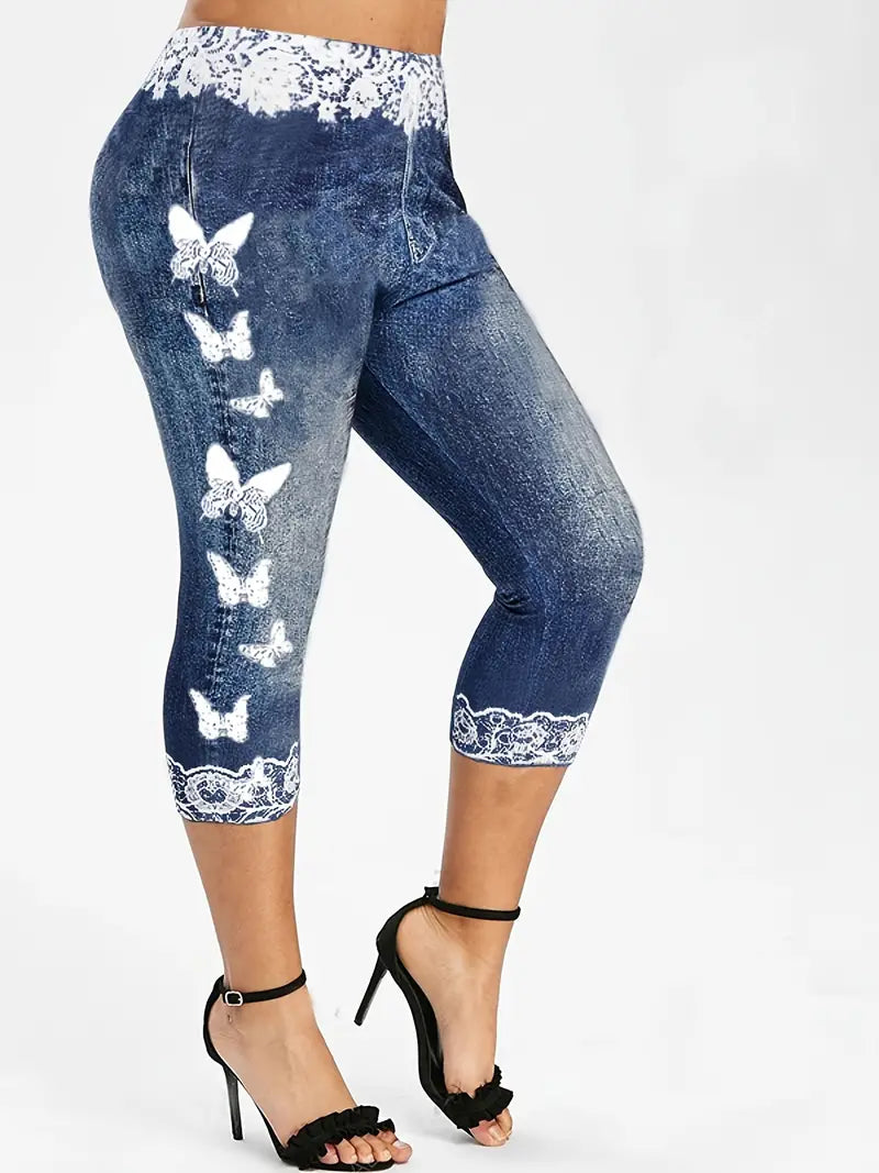 BioBlüte® -   Schmetterling-Spitze Denim Capri-Zauber Jeans