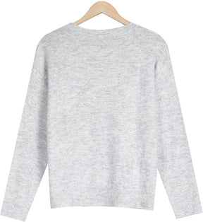 FallStil® - Grey Days Klassischer Pullover mit Knopfleiste