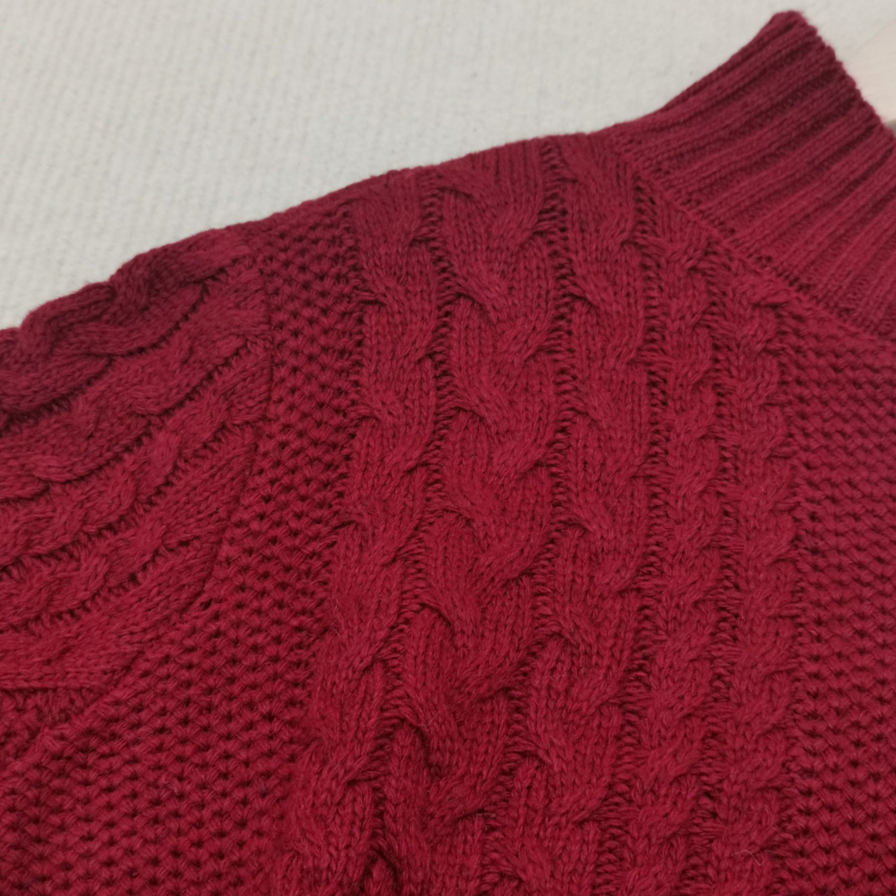 HerbstTrend® - Auffälliger roter einfarbiger Pullover mit langen Ärmeln