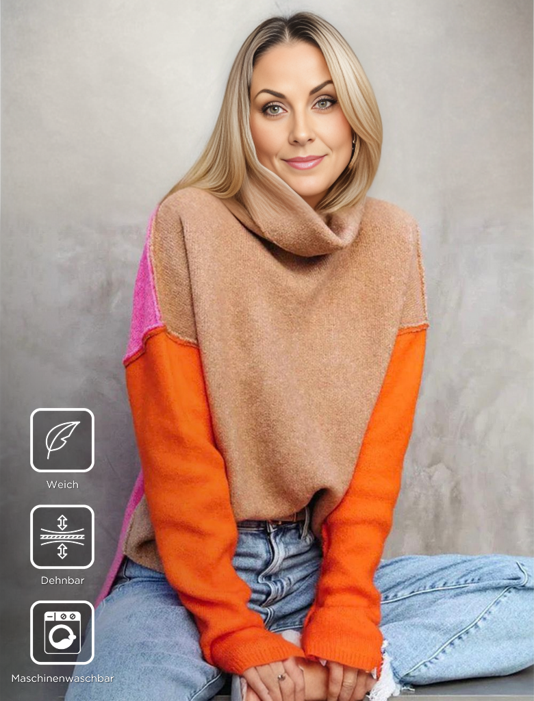 HerbstTrend® - Atemberaubender Color Block Pullover