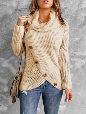 Monci® - Einfarbiger Rollkragenpullover in Apricot